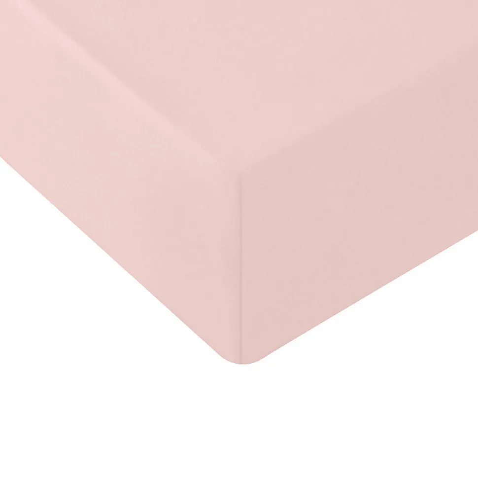 Drap housse en coton lavé biologique bonnet 30 cm Poudre 90x190 cm ORGANIKA