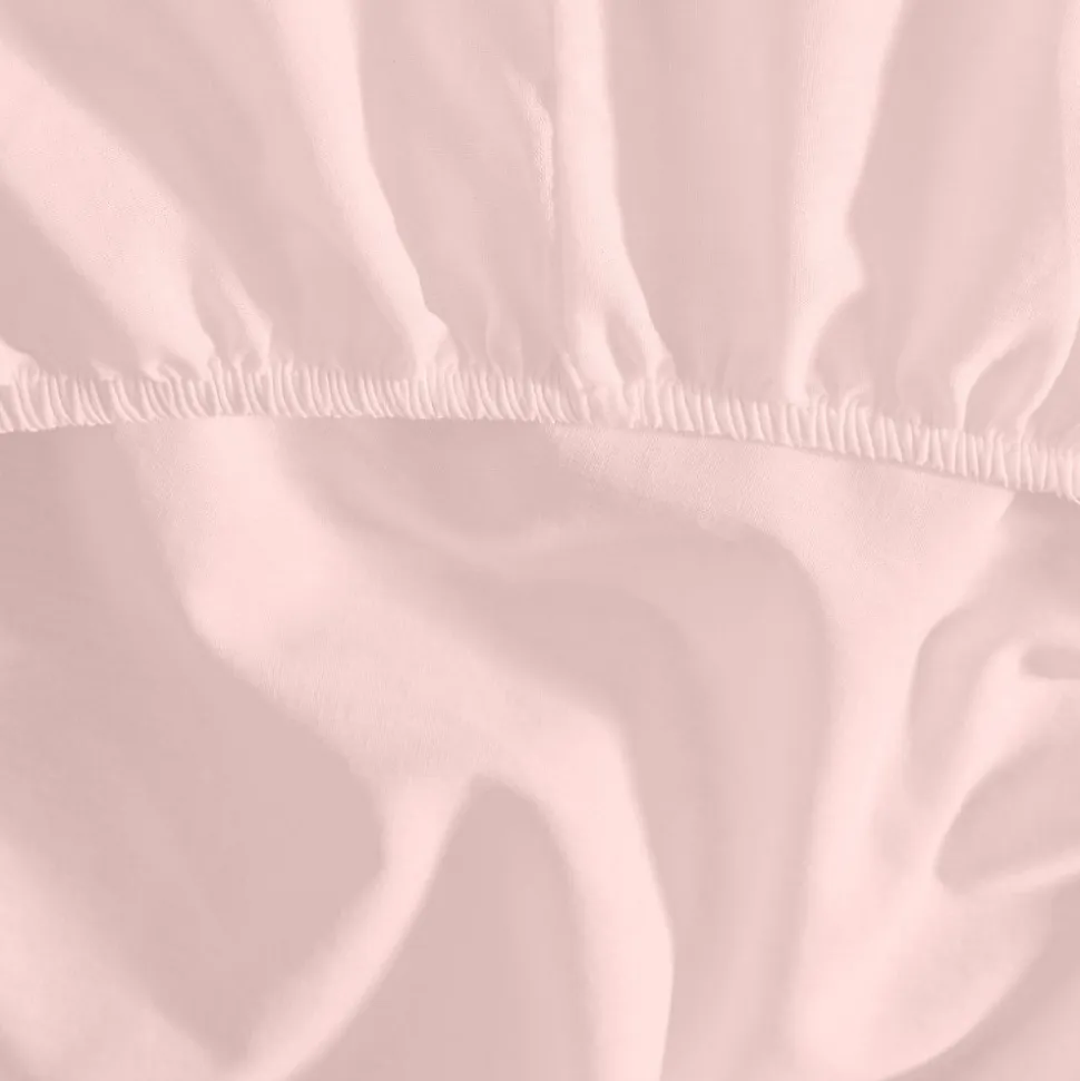 Drap housse en coton lavé biologique bonnet 30 cm Poudre 90x190 cm ORGANIKA