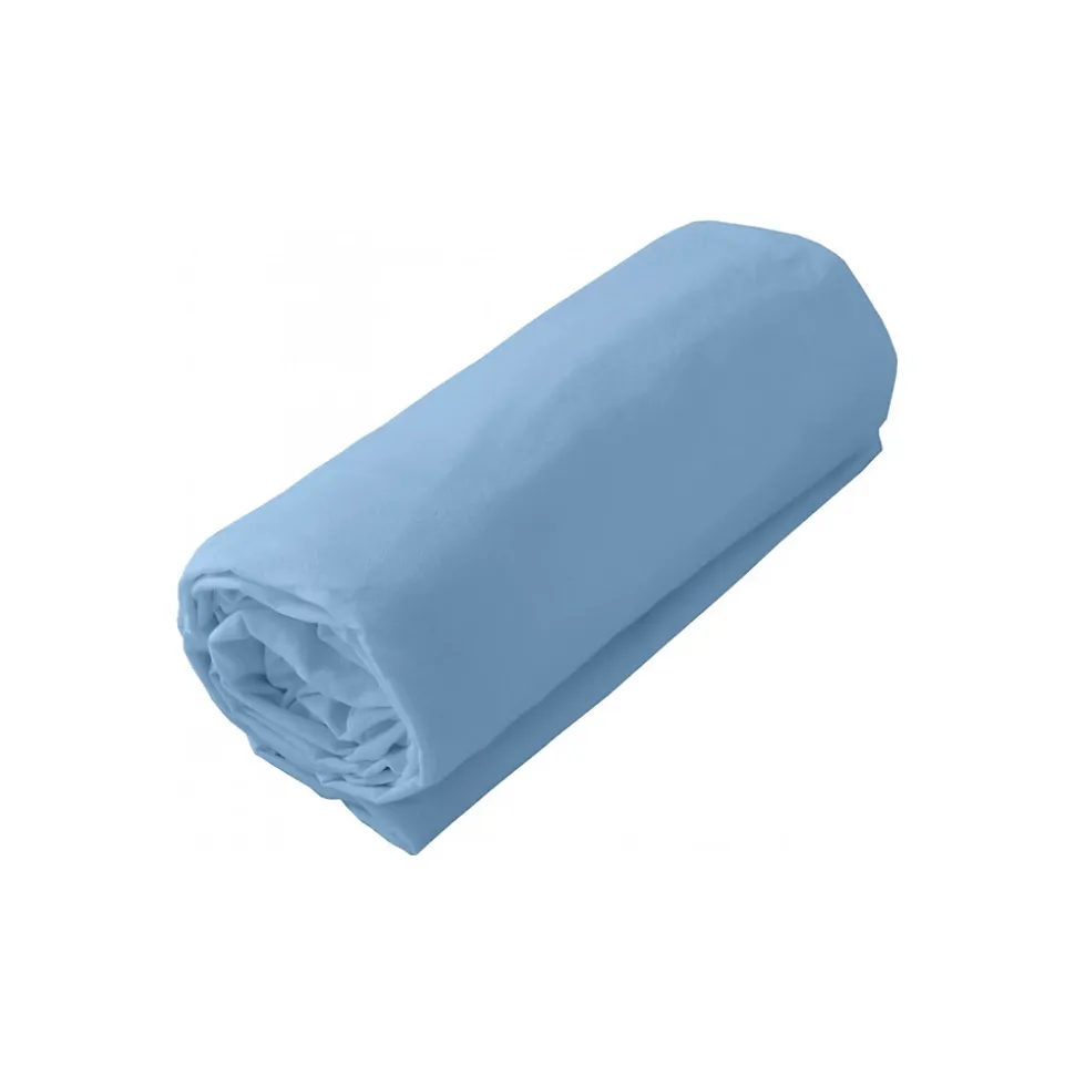 Drap housse en coton Lavé (90x190 cm - Bleu)