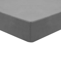 Drap housse en coton lavé biologique bonnet 30 cm Gris Perle 140x190 cm ORGANIKA