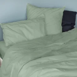 Drap housse en coton Lavé (80x200 cm - Céladon)
