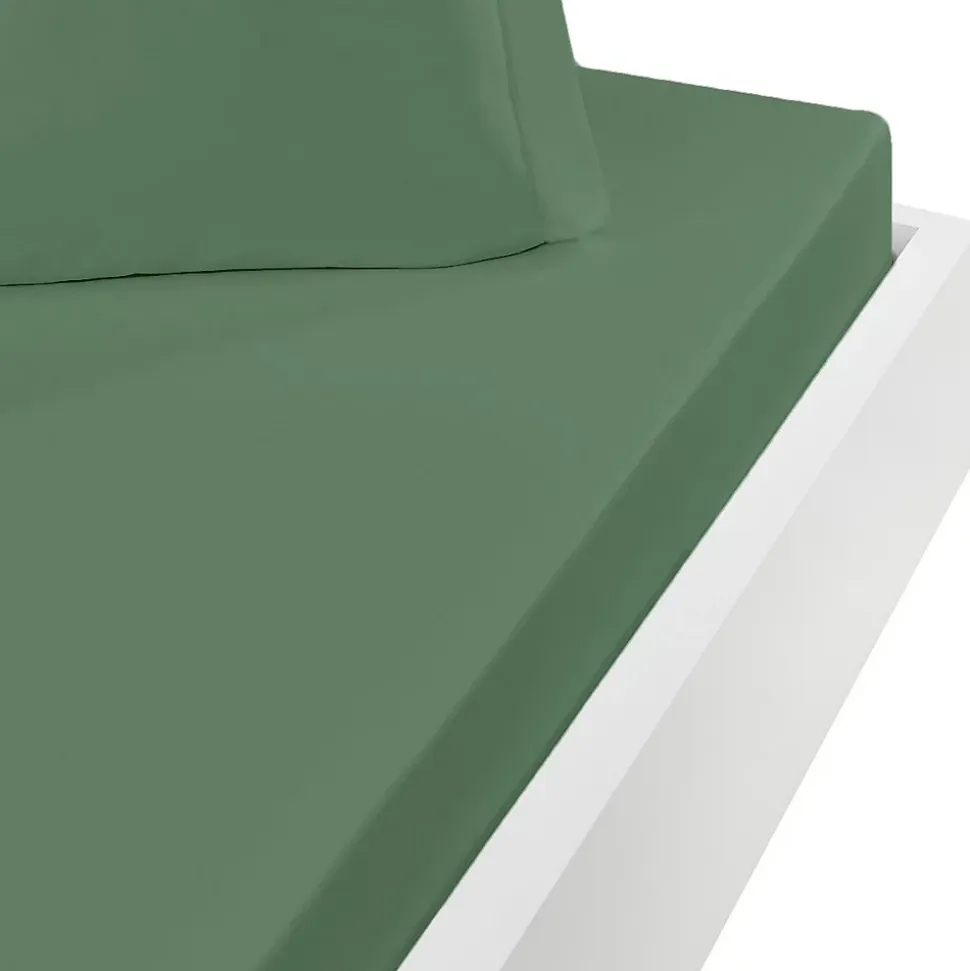 Drap housse en flanelle de coton bonnet 30 cm Lichen 180x200 cm KLAPPEN