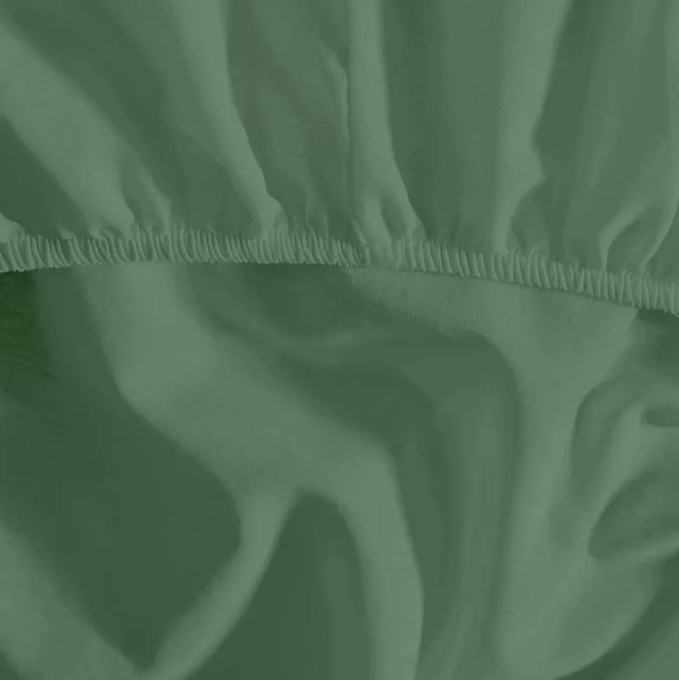 Drap housse en flanelle de coton bonnet 30 cm Lichen 180x200 cm KLAPPEN