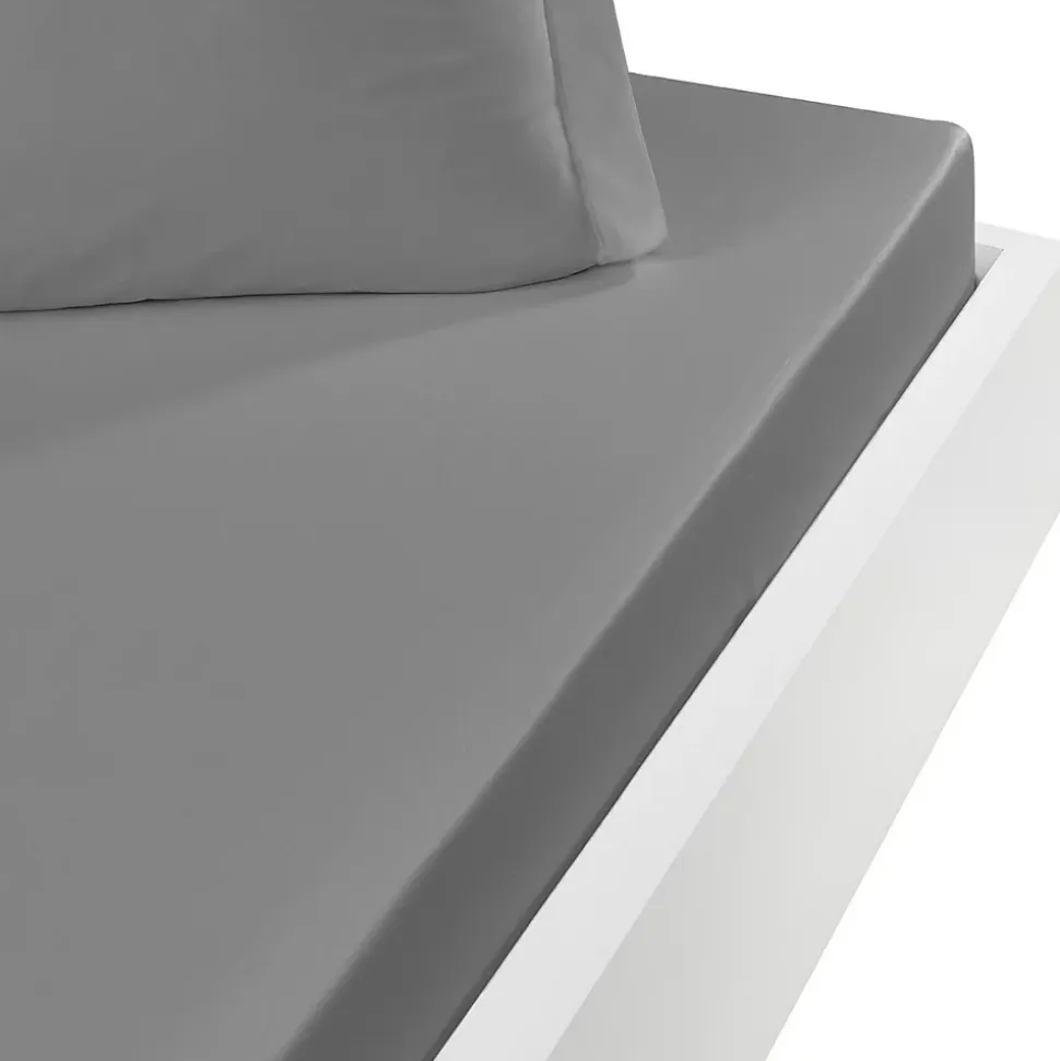 Drap housse en flanelle de coton bonnet 30 cm Gris Perle 90x190 cm KLAPPEN