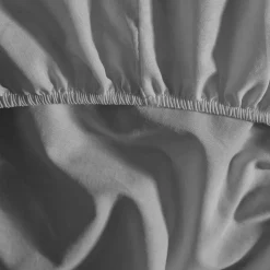 Drap housse en flanelle de coton bonnet 30 cm Gris Perle 160x200 cm KLAPPEN