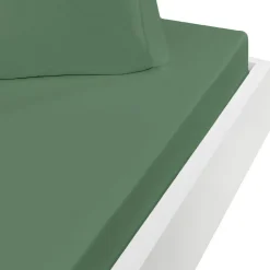 Drap housse en flanelle de coton bonnet 30 cm Lichen 160x200 cm KLAPPEN