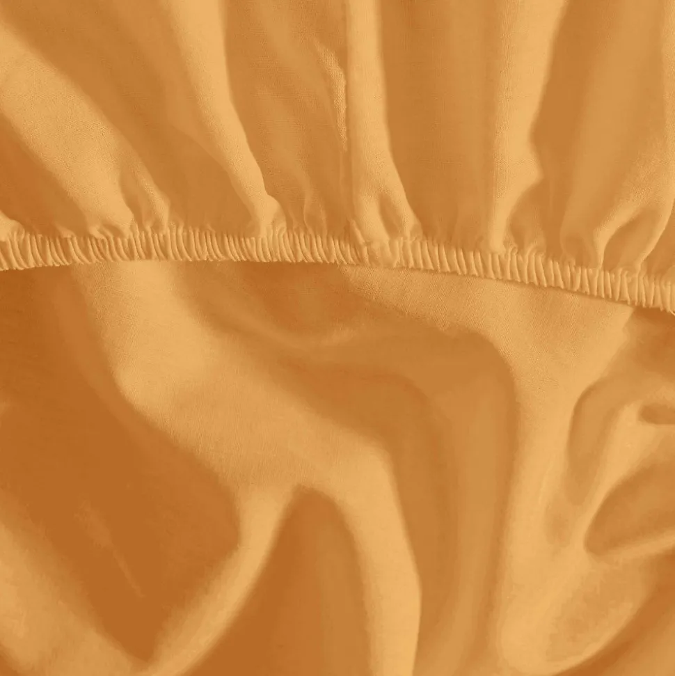 Drap housse en flanelle de coton bonnet 30 cm Caramel 120x190 cm KLAPPEN