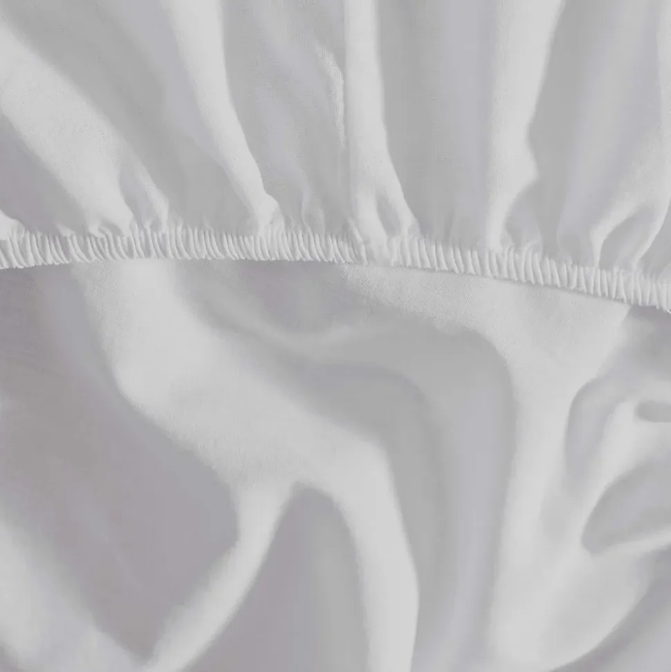 Drap housse en flanelle de coton bonnet 30 cm Blanc 80x200 cm KLAPPEN