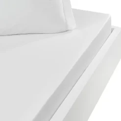 Drap housse en flanelle de coton bonnet 30 cm Blanc 80x200 cm KLAPPEN