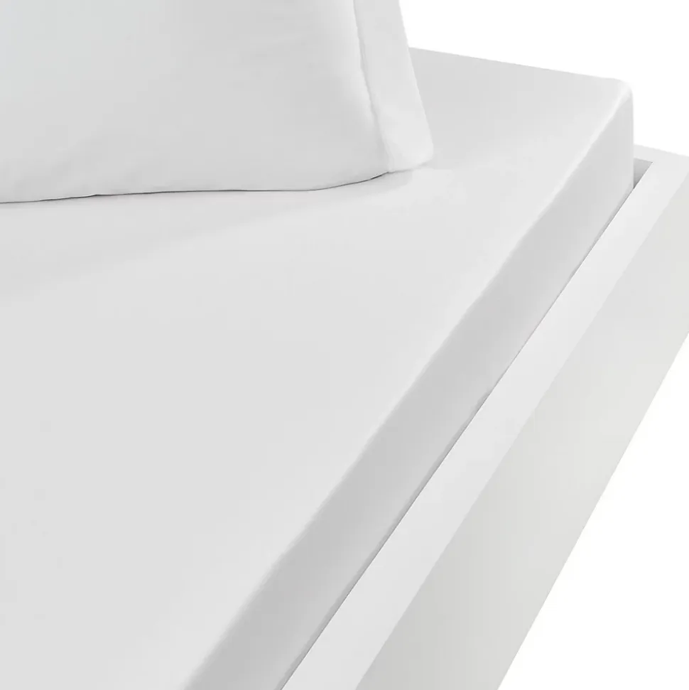 Drap housse en flanelle de coton bonnet 30 cm Blanc 80x200 cm KLAPPEN
