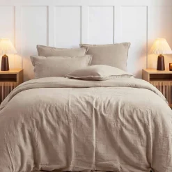 Drap housse en gaze de coton bonnet 30 cm Sable 160x200 cm LOFT