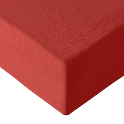 Drap housse en gaze de coton bonnet 30 cm Terracota 140x200 cm LOFT