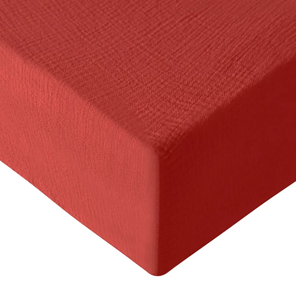 Drap housse en gaze de coton bonnet 30 cm Terracota 140x200 cm LOFT
