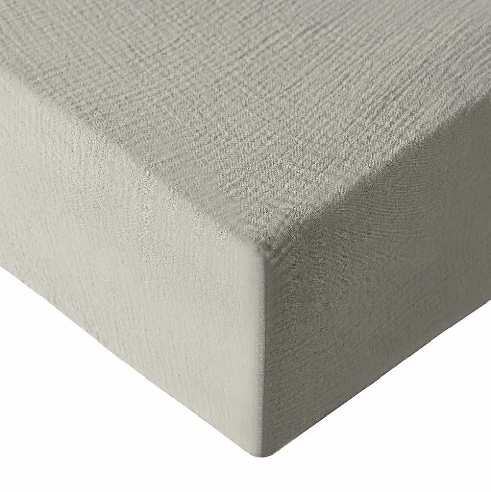 Drap housse en gaze de coton bonnet 30 cm Gris Perle 180x200 cm LOFT