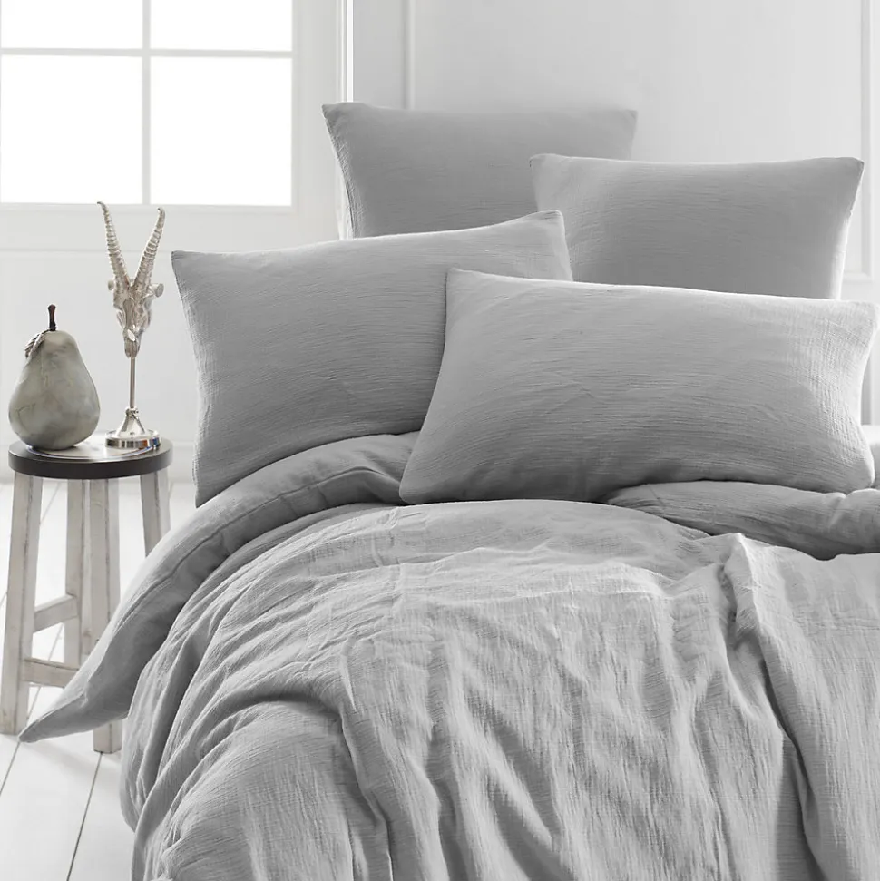 Drap housse en gaze de coton bonnet 30 cm Gris Perle 180x200 cm LOFT