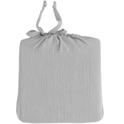 Drap housse en gaze de coton bonnet 30 cm Gris Perle 180x200 cm LOFT