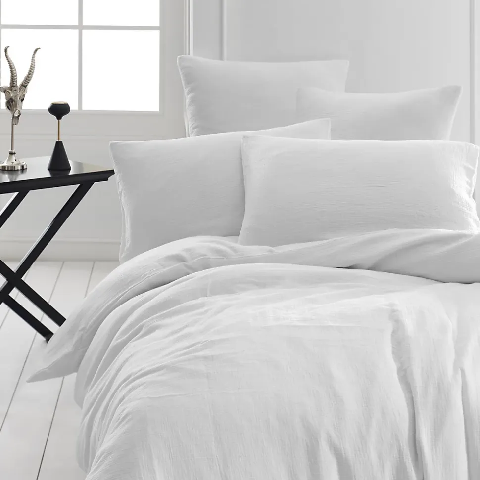 Drap housse en gaze de coton bonnet 30 cm Blanc 140x200 cm LOFT