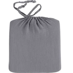 Drap housse en gaze de coton bonnet 30 cm Ardoise 160x200 cm LOFT