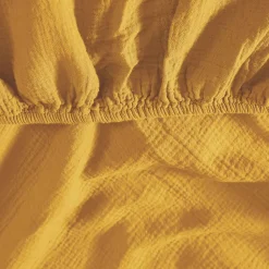 Drap housse en gaze de coton bonnet 30 cm Caramel 180x200 cm LOFT