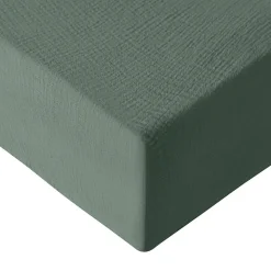 Drap housse en gaze de coton bonnet 30 cm Lichen 80x200 cm LOFT