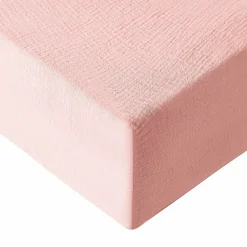 Drap housse en gaze de coton bonnet 30 cm Poudre 140x200 cm LOFT