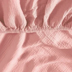 Drap housse en gaze de coton bonnet 30 cm Poudre 180x200 cm LOFT