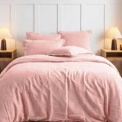 Drap housse en gaze de coton bonnet 30 cm Poudre 90x200 cm LOFT