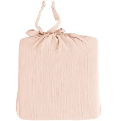 Drap housse en gaze de coton bonnet 30 cm Poudre 90x200 cm LOFT