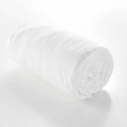 Drap Housse en gaze de coton (140x190 cm - Blanc)