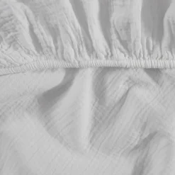 Drap housse en gaze de coton bonnet 30 cm Blanc 80x200 cm LOFT