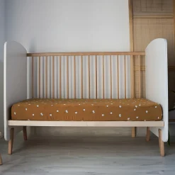 Drap housse en jersey de coton motif enfantin (70x140 cm - Bronze)