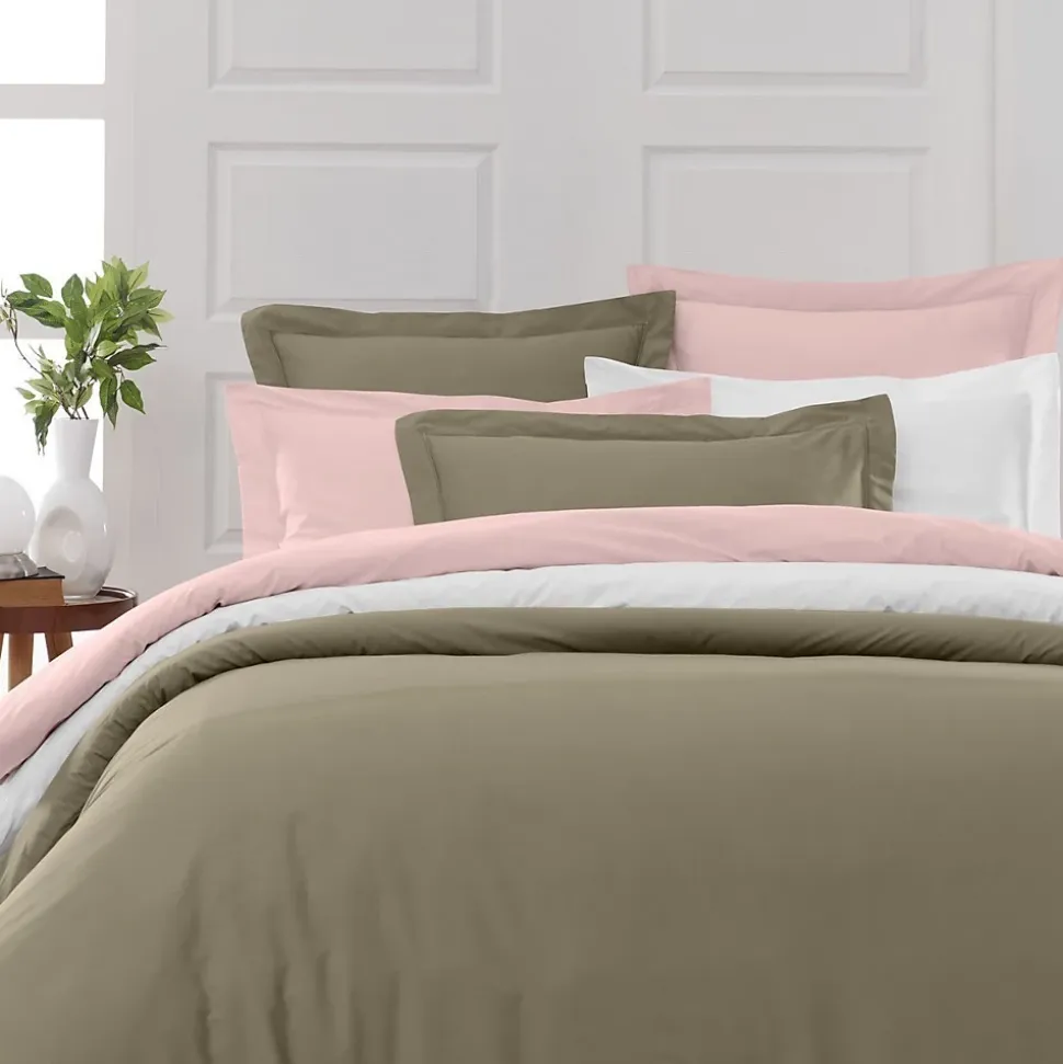 Drap housse en percale de coton bonnet 30 cm Taupe 90x200 cm SOFT PERCALE