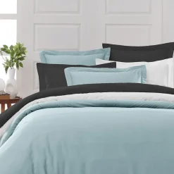 Drap housse en percale de coton bonnet 30 cm Bleu Arctic 140x200 cm SOFT PERCALE