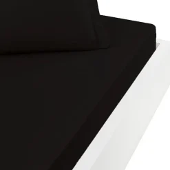 Drap housse en percale de coton bonnet 30 cm Noir 90x200 cm SOFT PERCALE
