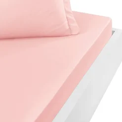 Drap housse en percale de coton bonnet 30 cm Poudre 90x200 cm SOFT PERCALE