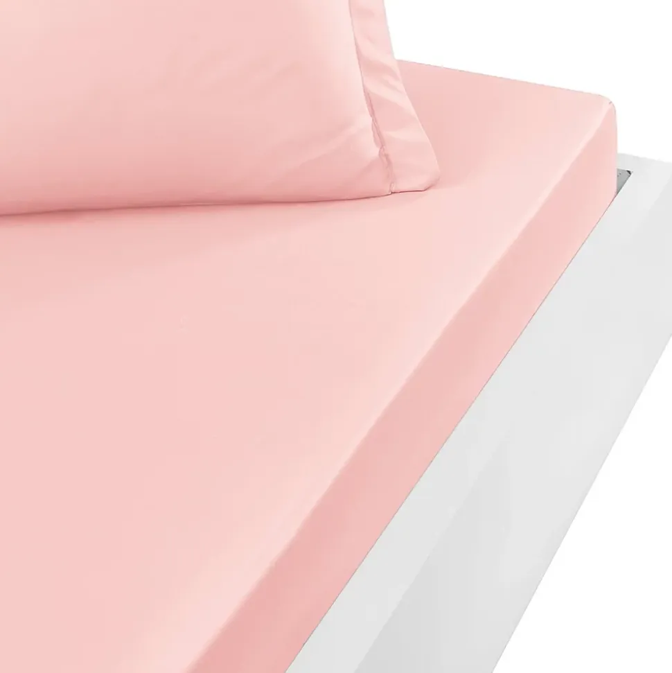 Drap housse en percale de coton bonnet 30 cm Poudre 90x200 cm SOFT PERCALE