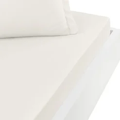 Drap housse en percale de coton pour lit articulé Ecru 180x200 cm SOFT PERCALE