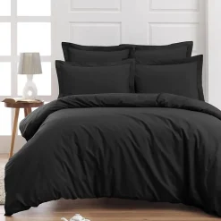 Drap housse en percale de coton pour lit articulé Anthracite 160x200 cm SOFT PERCALE