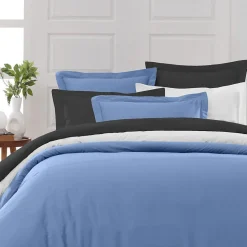 Drap housse en percale de coton bonnet 30 cm Cobalt 120x190 cm SOFT PERCALE