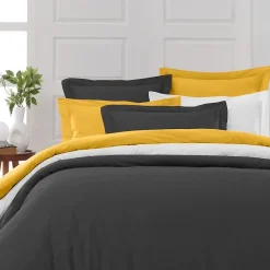 Drap housse en percale de coton bonnet 30 cm Anthracite 80x200 cm SOFT PERCALE