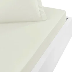 Drap housse en percale de coton bonnet 30 cm Ecru 80x200 cm SOFT PERCALE
