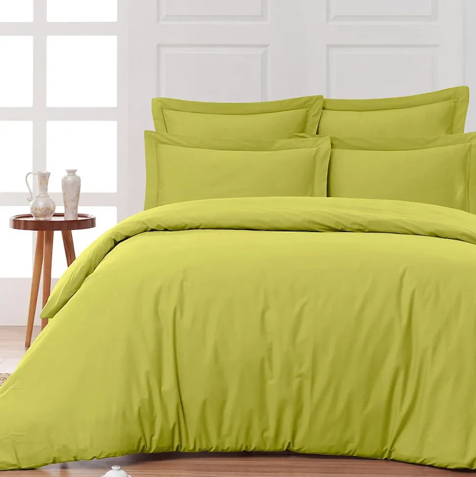 Drap housse en percale de coton bonnet 30 cm Citronelle 80x200 cm SOFT PERCALE