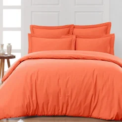 Drap housse en percale de coton bonnet 30 cm Corail 200x200 cm SOFT PERCALE