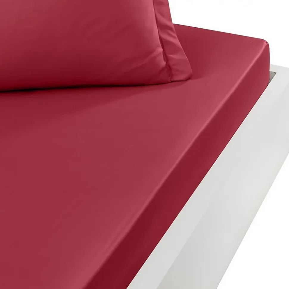 Drap housse en percale de coton bonnet 30 cm Cardinal 80x200 cm SOFT PERCALE