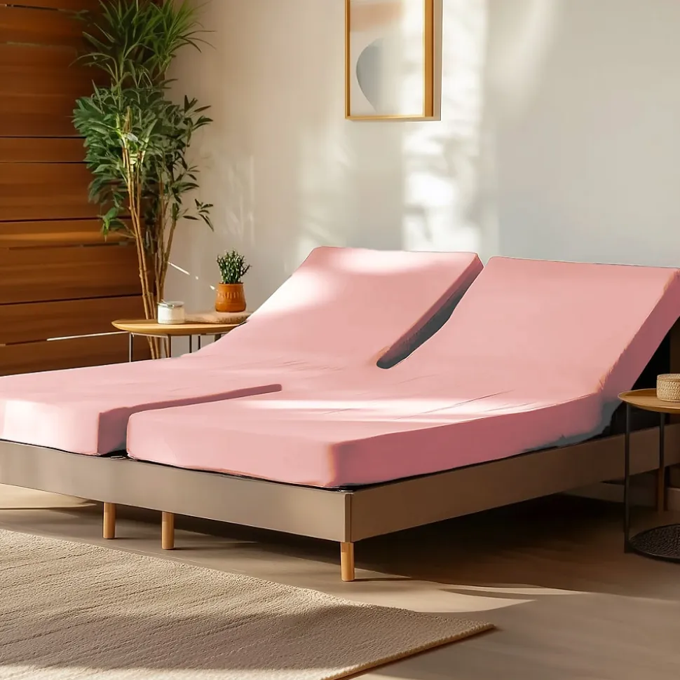 Drap housse en percale de coton pour lit articulé Poudre 160x200 cm SOFT PERCALE