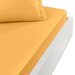 Drap housse en percale de coton bonnet 30 cm Caramel 160x200 cm SOFT PERCALE
