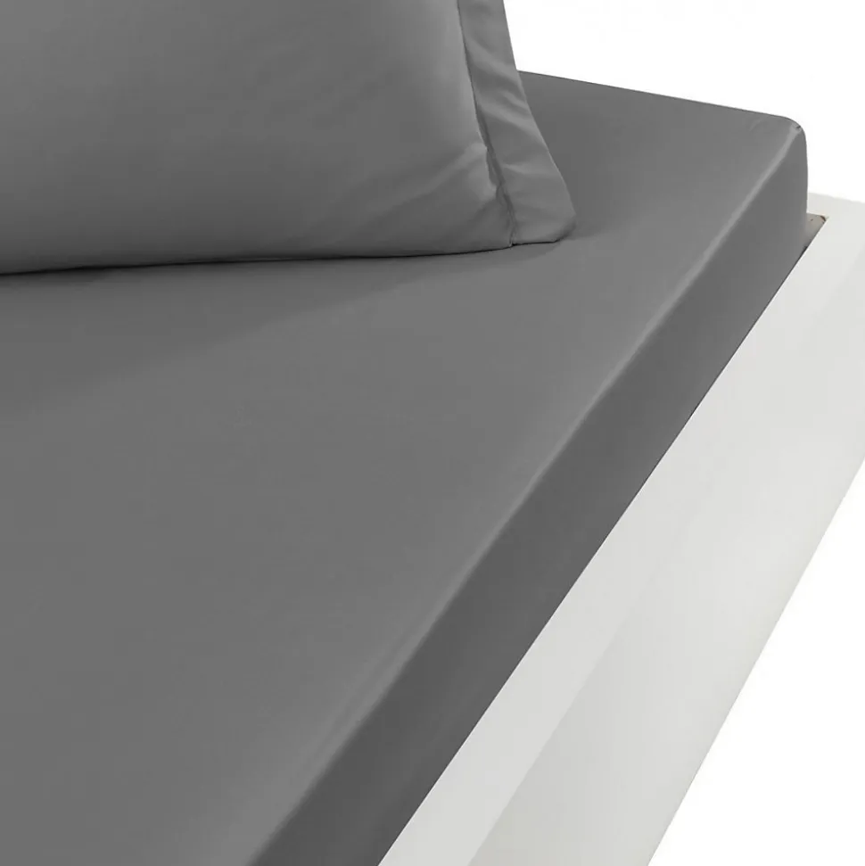 Drap housse en percale de coton bonnet 30 cm Galet 120x190 cm SOFT PERCALE