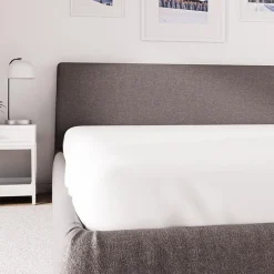 Drap housse en polycoton 200x200 cm PERCALE blanc, par Soleil d'ocre