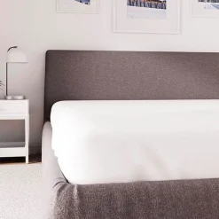 Drap housse en polycoton 90x200 cm PERCALE blanc, par Soleil d'ocre