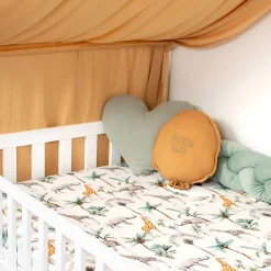 Drap housse en satin de coton Safari